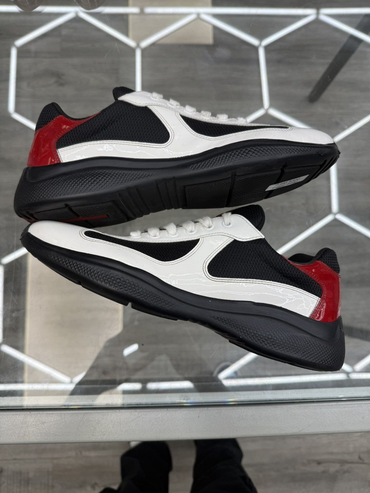 Prada Prada Cup Sneakers - Black/Red/White Size US 9.5 / EU 42-43 - 3 Thumbnail