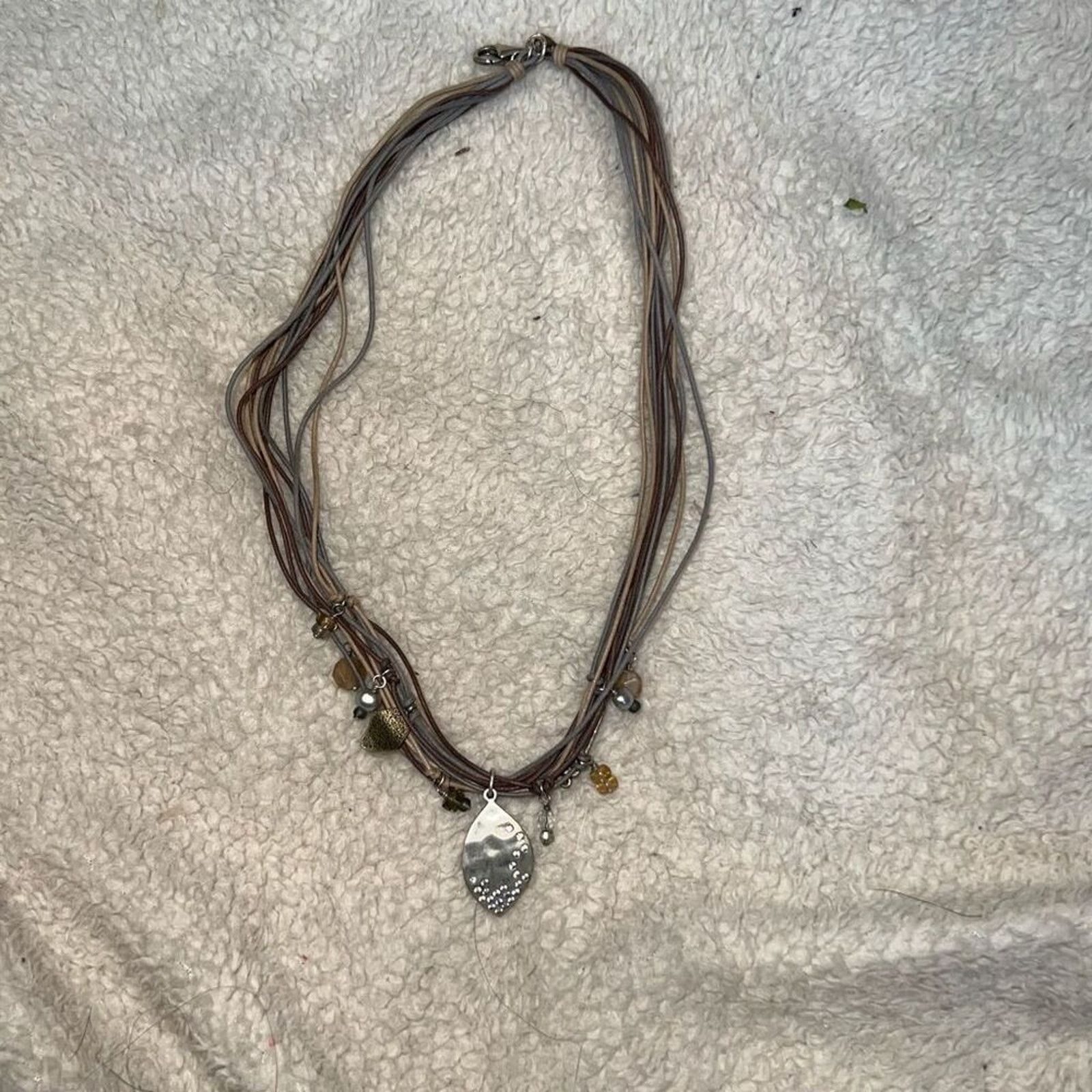 Other Layered Leather Beaded Pendant Necklace | Sz OS Size ONE SIZE - 2 Thumbnail