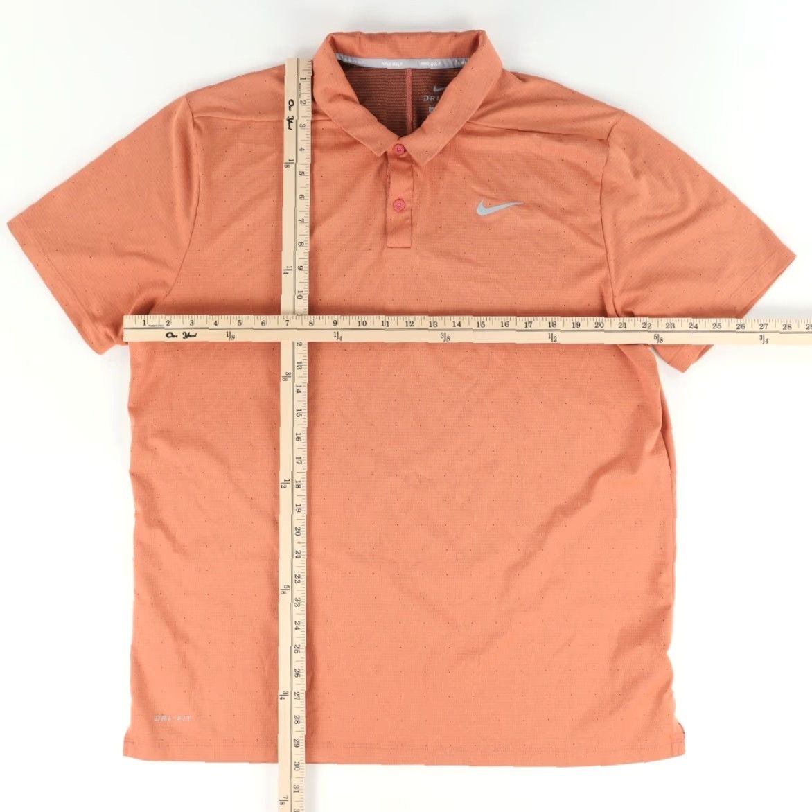 Nike Nike Dri-Fit Polo Shirt Orange Men's XL Dotted Shirt Size US XL / EU 56 / 4 - 3 Thumbnail