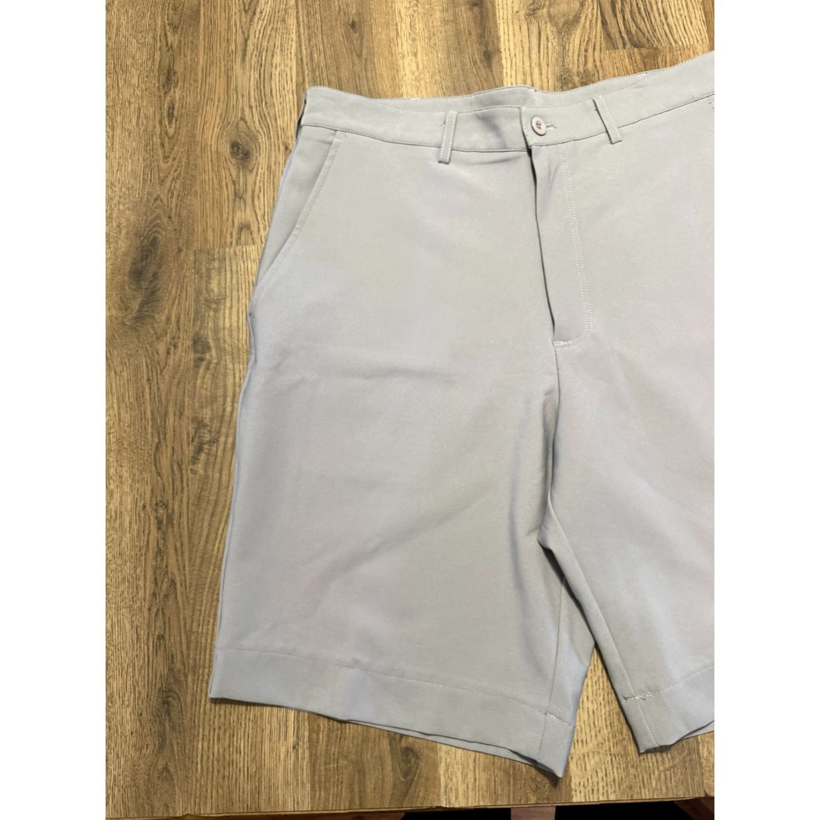 Vintage Page & Tuttle Shorts Men's 34 Gray Flat Front Chino Shorts Pockets Size US 34 / EU 50 - 3 Thumbnail