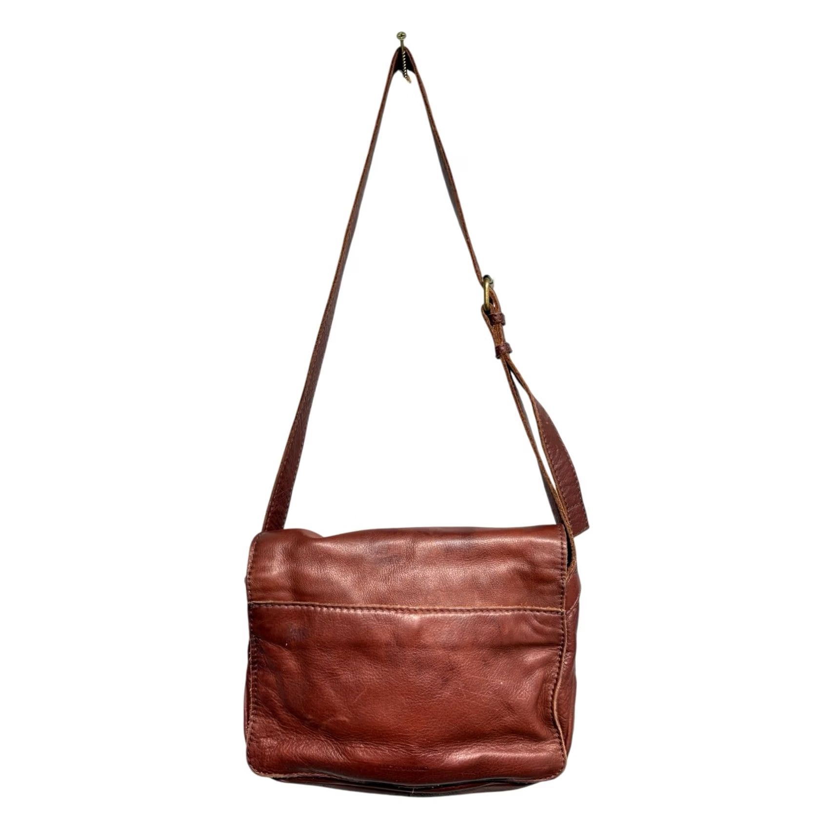 Lucky Brand VINTAGE Lucky Brand Crossbody Bag Women’s Leather Hobo Brown Beige 11x14in 4in 13-24” Strap Men? Womens? Size ONE SIZE - 2 Thumbnail