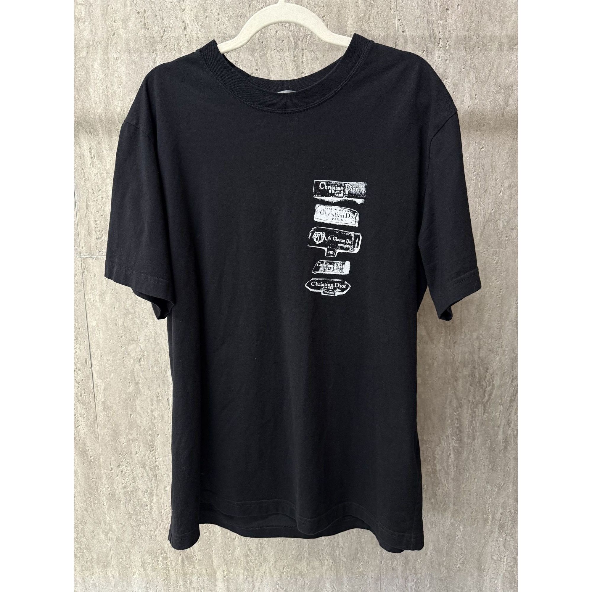 J'Adior 8 T-Shirt Black Cotton and Linen Jersey | DIOR