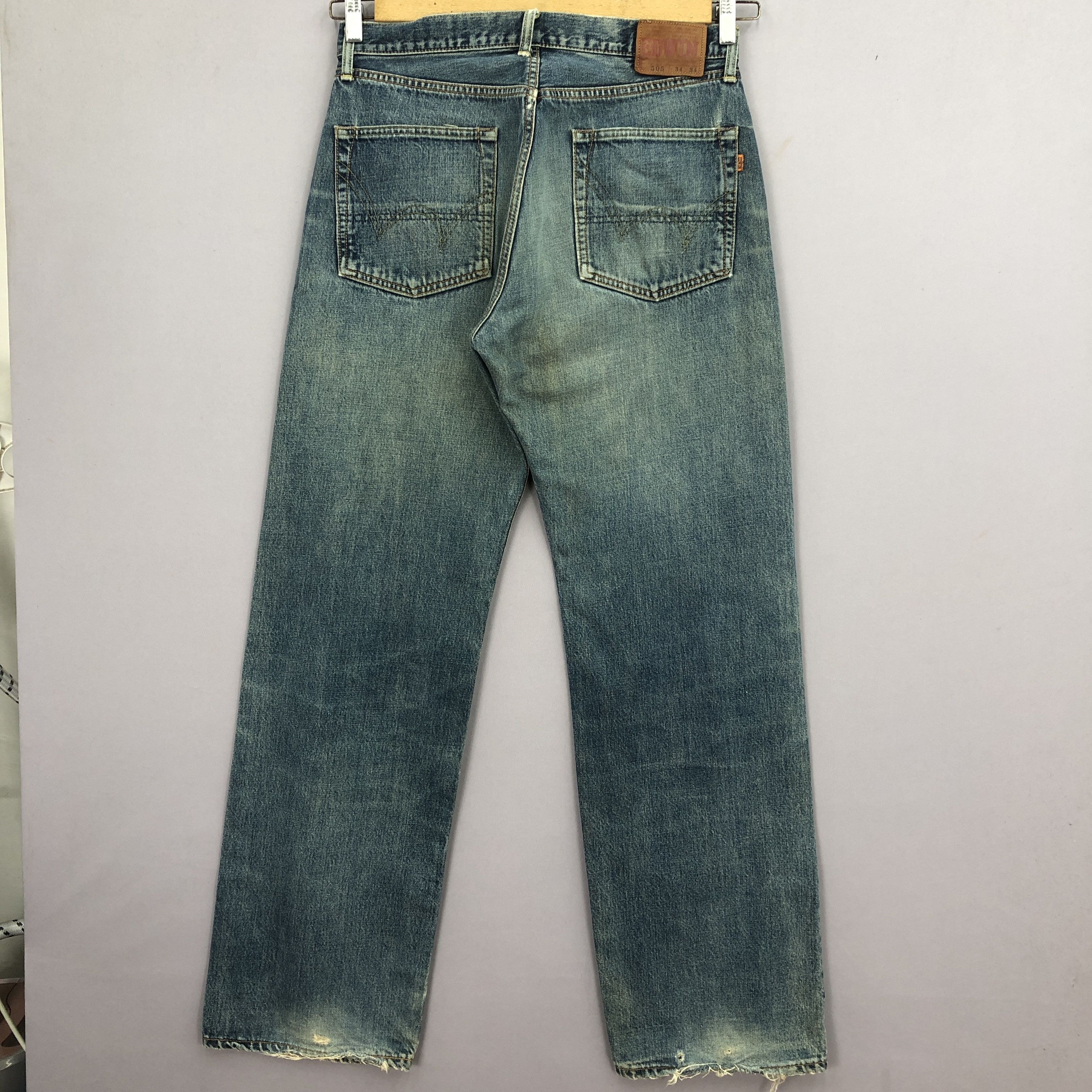 Edwin Vintage Edwin 505 Selvedge Jeans Distressed Mud Wash Denim Size US 32 / EU 48 - 2 Thumbnail