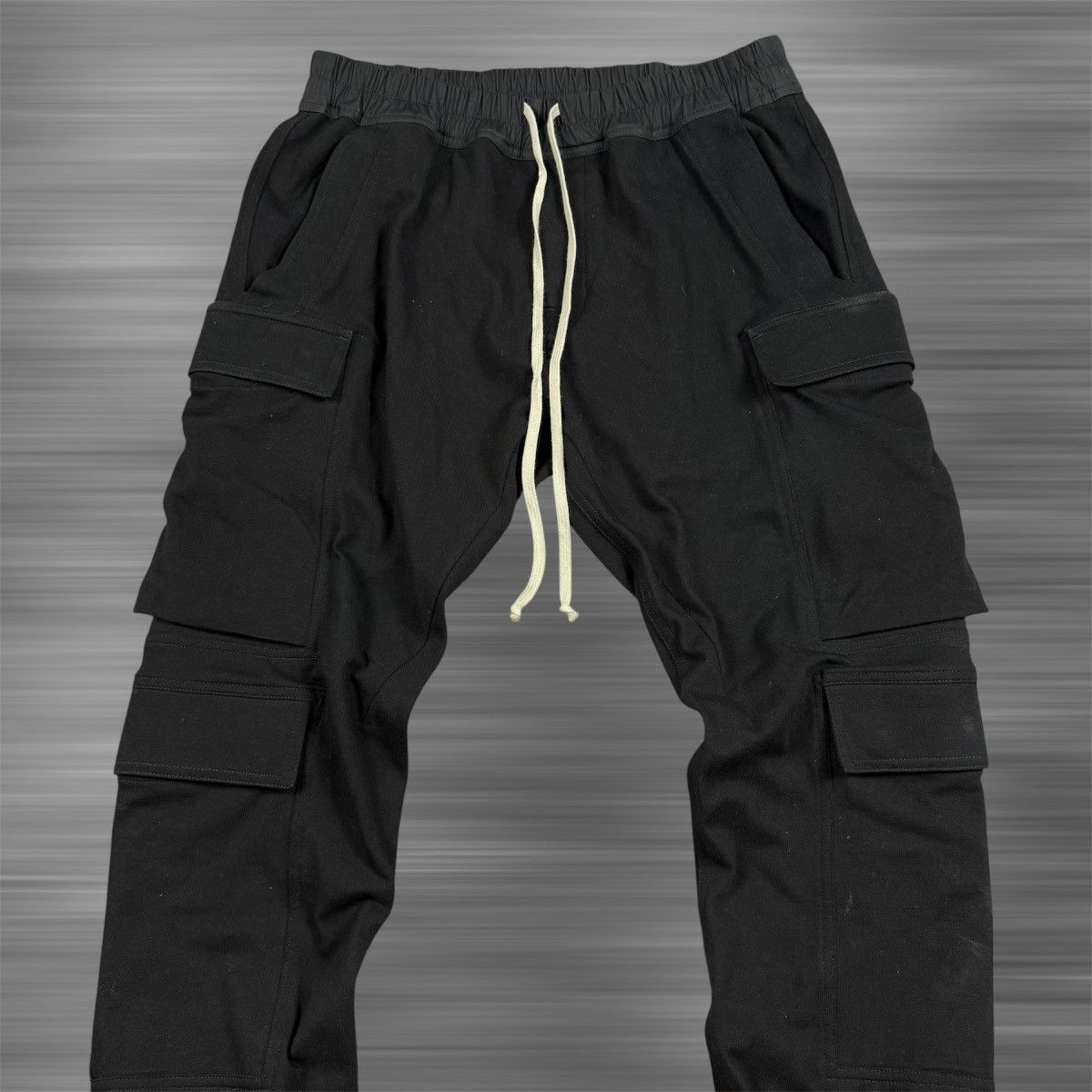 Rick Owens Rick Owens SS25 Mastodon Megacargo ‘Black’ Sweatpants Size US 34 / EU 50 - 2 Thumbnail