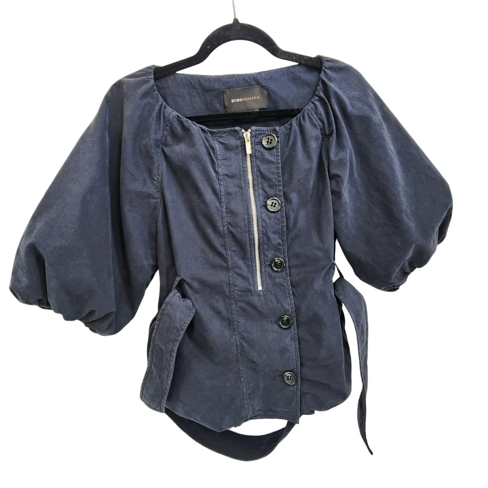 Bcbgmaxazria BCBGMaxazria. Navy Blue Y2K Blazer/Jacket. M Size M / US 6-8 / IT 42-44 - 8 Thumbnail