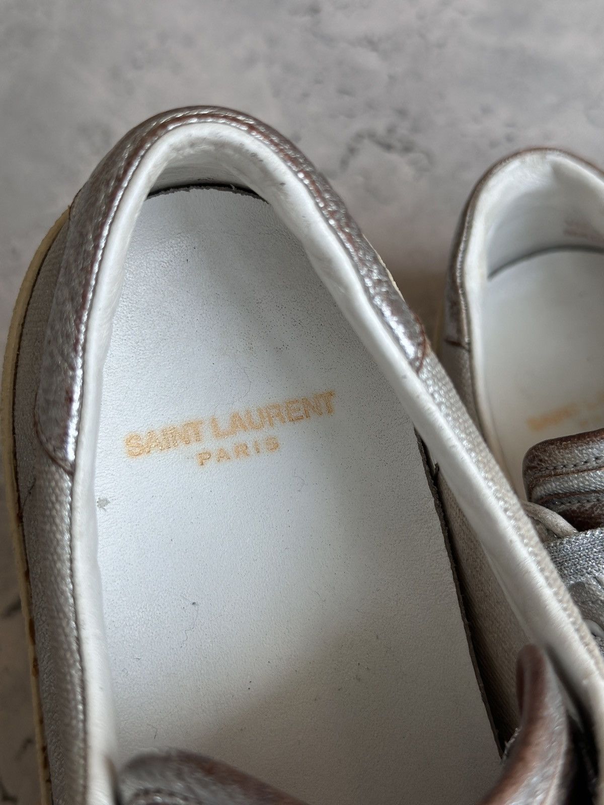 Saint Laurent Paris HEDI SLIMANE | SL/37 “METALLIC” COURT CLASSIC LOW TOP Size US 7 / EU 40 - 14 Thumbnail