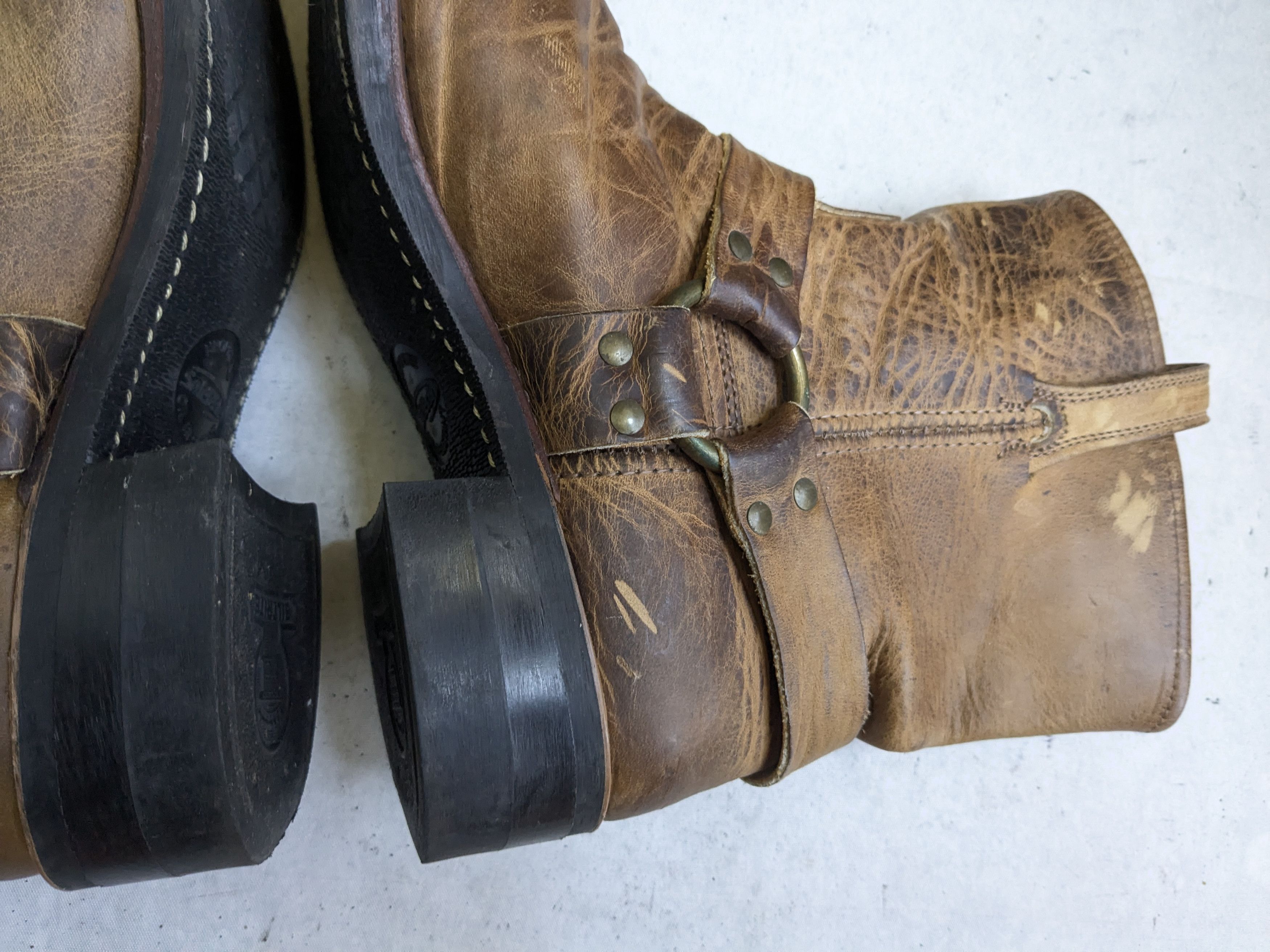 Frye Frye Harness Boots Brown 10 M Leather Buckle Straps Size US 10 / EU 43 - 15 Thumbnail