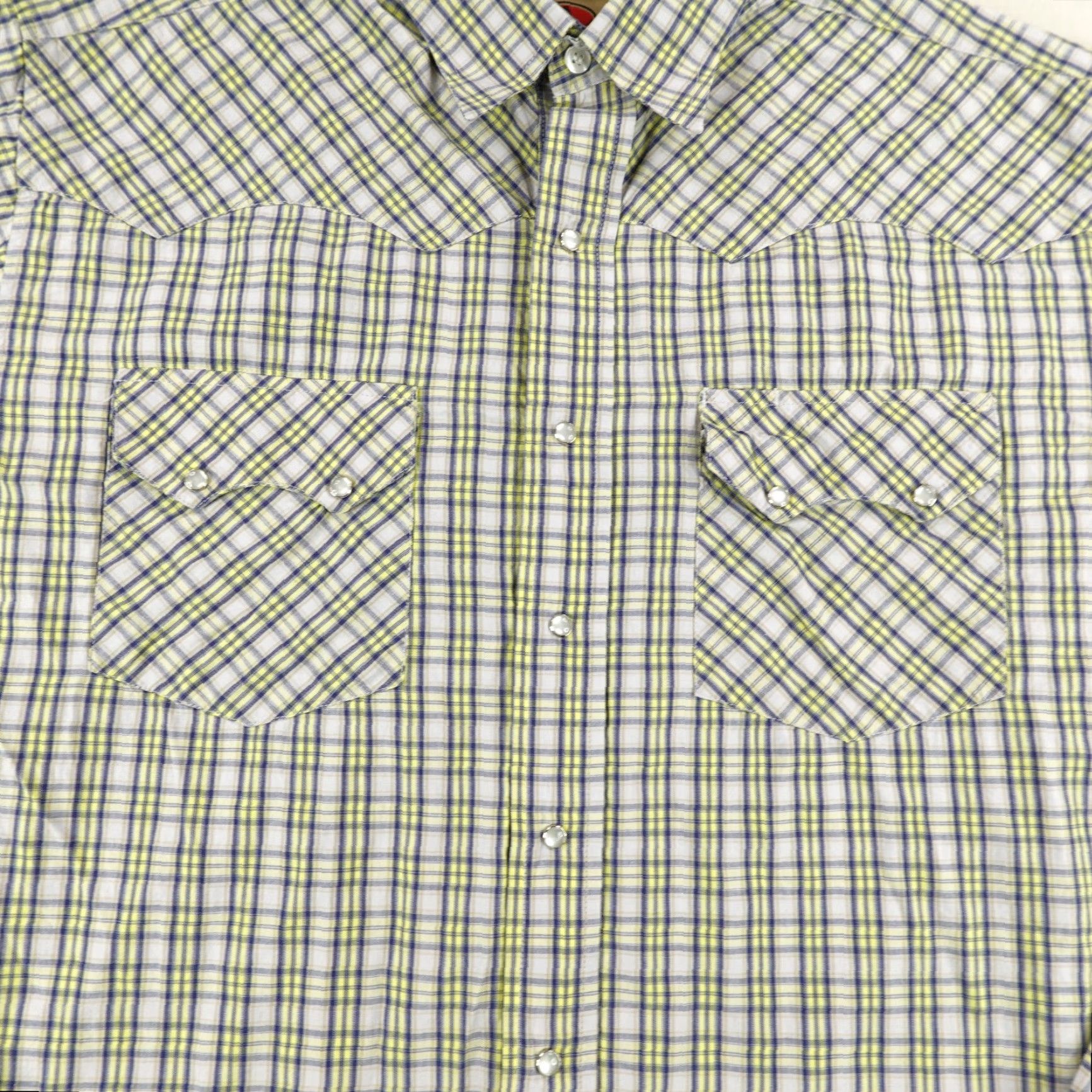 Vintage LARRY MAHAN Shirt Mens Large Gray Yellow Pearl Western Sawtooth Pearl Snap Rodeo Size US L / EU 52-54 / 3 - 3 Thumbnail