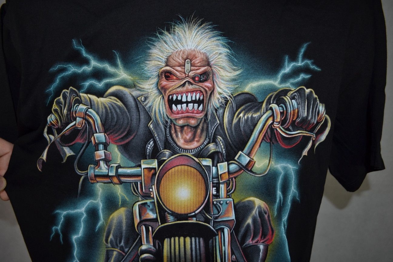 Band Tees × Vintage Vinatge 2005 Iron Maiden NEW Eddie On Motorcycle tee L Size US L / EU 52-54 / 3 - 6 Thumbnail