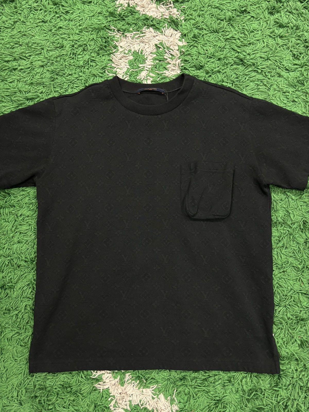 Image of Louis Vuitton Lv Monogram Pocket Tee Black Size Small, Men's