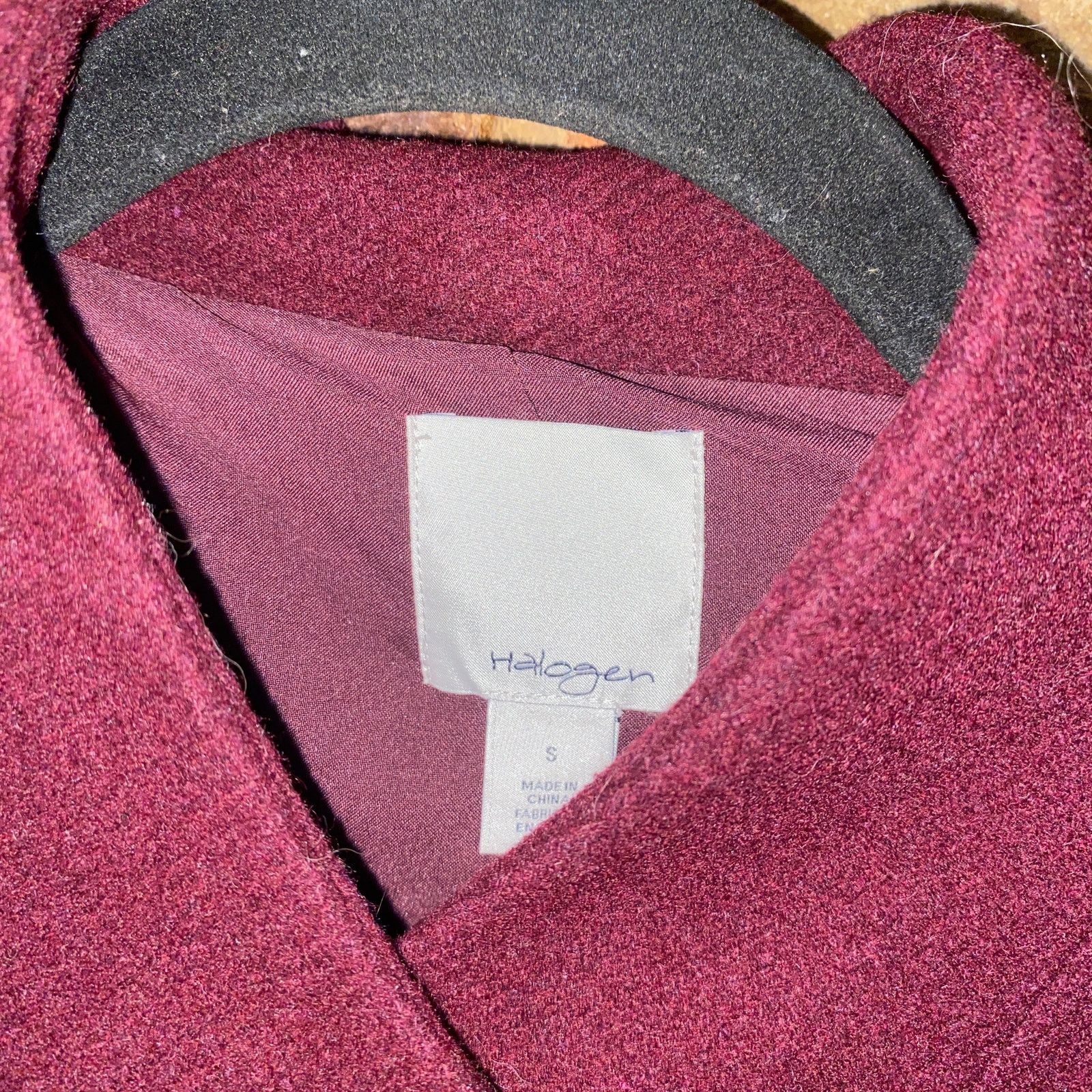 Other Halogen Burgundy Wool Blend Wrap Jacket Pea Coat Size Small Size S / US 4 / IT 40 - 4 Thumbnail