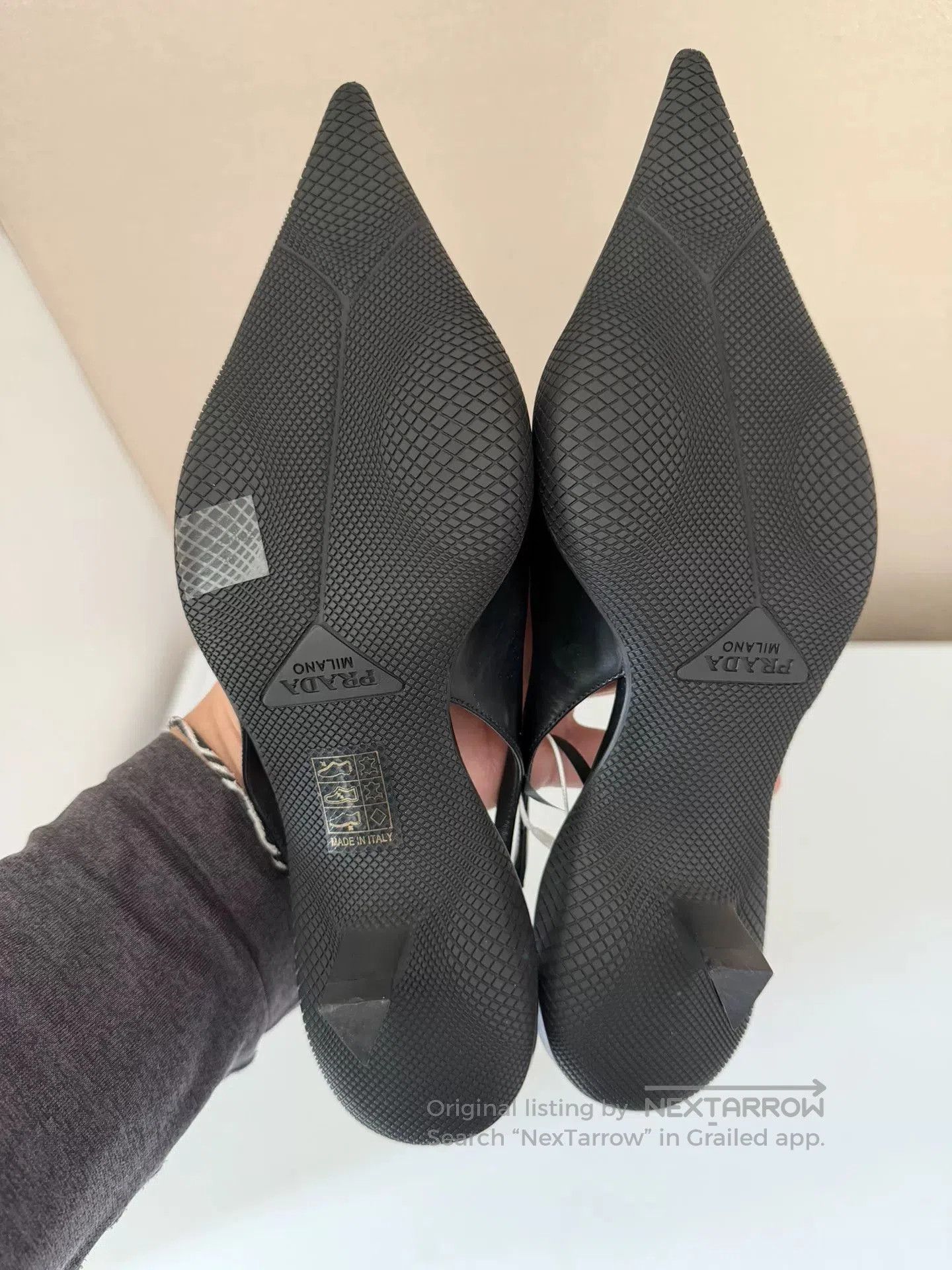 Prada Prada Triangle Logo Black Kitten Heel Sandals. Size US 7 / IT 37 - 4 Thumbnail