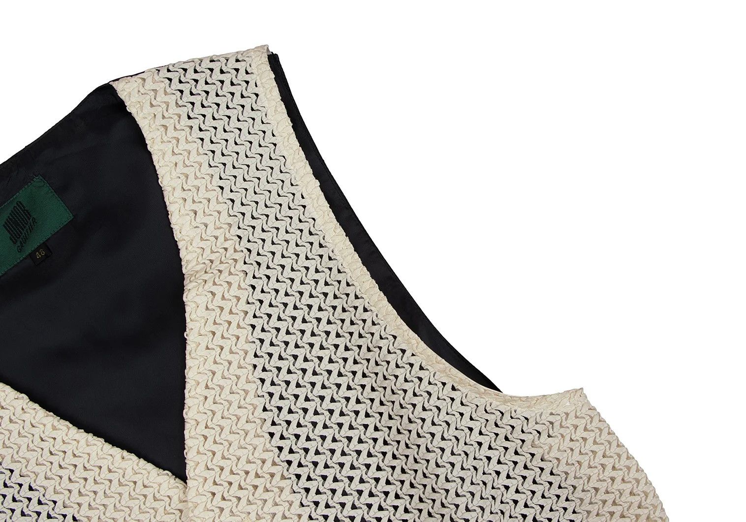 Jean Paul Gaultier Junior Gaultier Zigzag Woven Vest in Off-Black, Size 48 Size US M / EU 48-50 / 2 - 5 Thumbnail