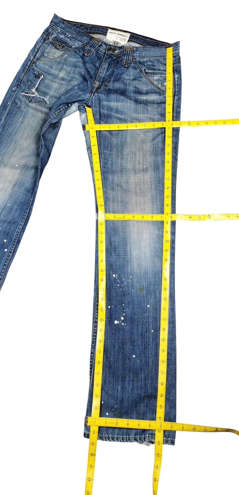 Jimmy Taverniti Jimmy Taverniti Distressed Painted Denim Jeans Size US 32 / EU 48 - 14 Thumbnail