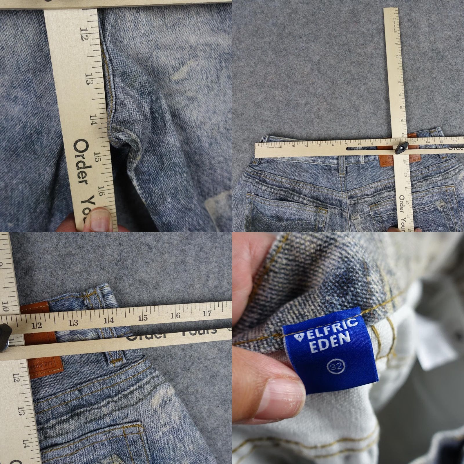 Vintage Aelfric Eden Jeans Womens Wide-Leg 28 Blue High Rise 5-Pocket Denim VT Y2K Noise Embroidered Logo Paint Splatter Size 28" / US 6 / IT 42 - 11 Thumbnail