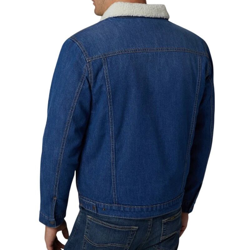 Lee Lee Men's Blue Denim Trucker Sherpa Lined Heavyweight Jacket Size US M / EU 48-50 / 2 - 6 Thumbnail