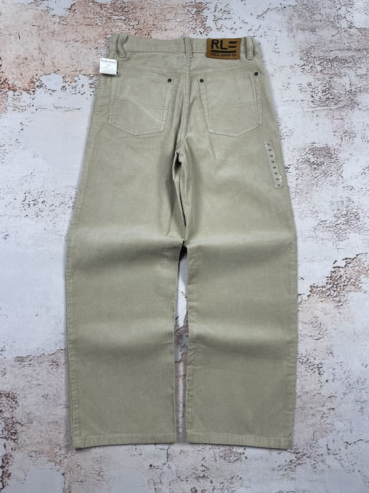 Ralph Lauren Polo Jeans Co Ralph Lauren 12 L Beige Corduroy Wide-Leg g Size 34" / US 12 / IT 48 - 1 Thumbnail