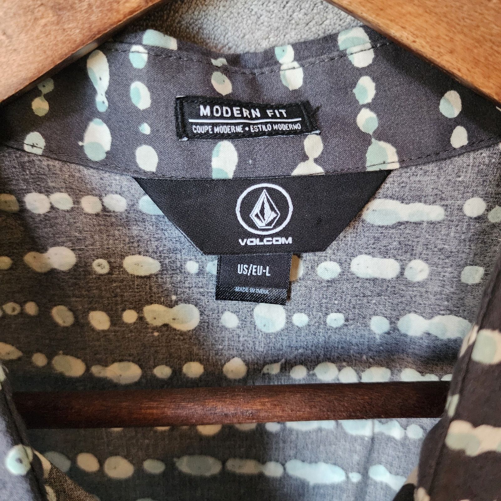 Volcom Volcom Men's Large Black Abstract Button-Up Shirt Size US L / EU 52-54 / 3 - 6 Thumbnail