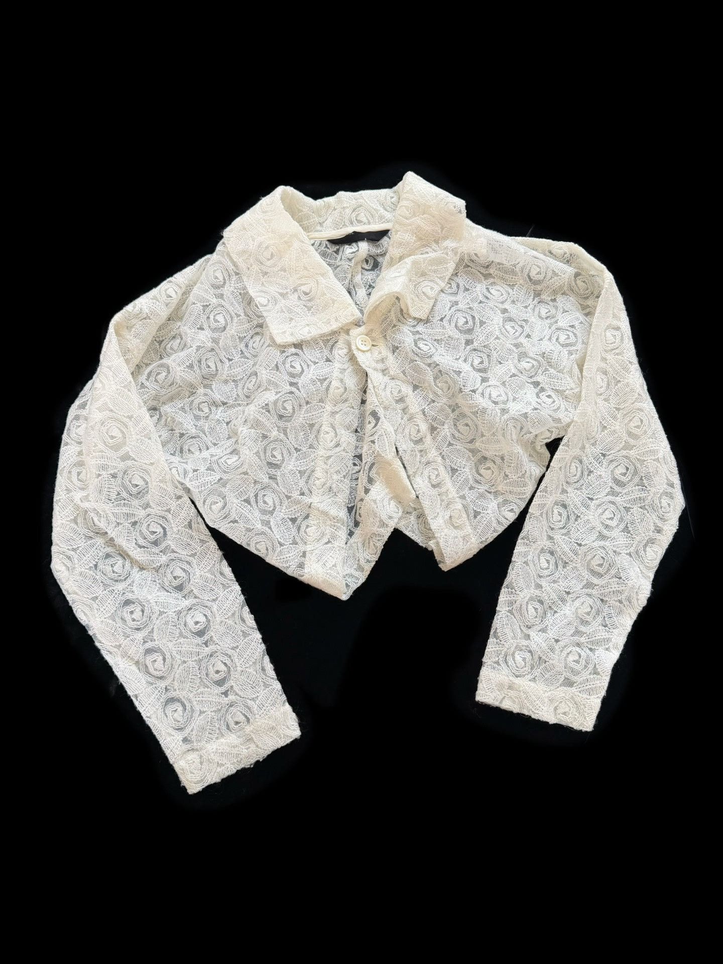 Rei Kawakubo Comme des Garçons 1990 Tricot Kite Sleeve Crochet Top Size M / US 6-8 / IT 42-44 - 1 Thumbnail