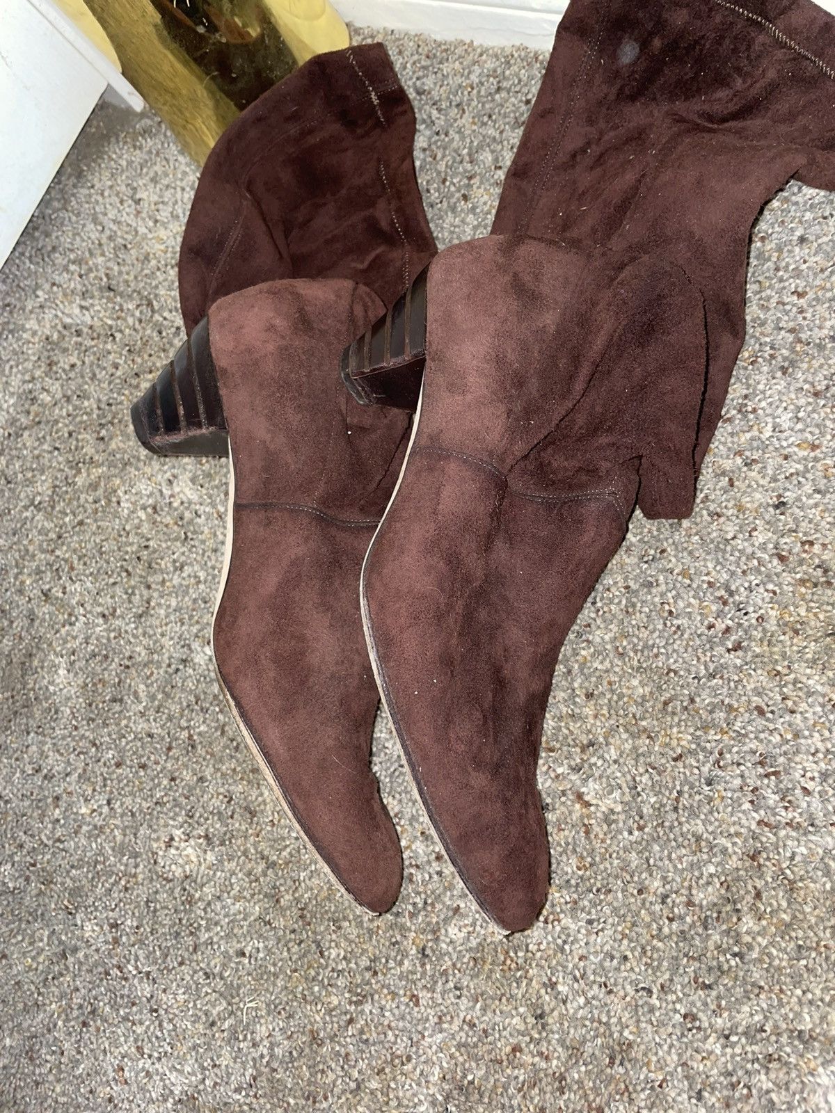Oscar De La Renta Brown Suade Oscar De La Renta heeled womens boots US size 8 Size US 8 / IT 38 - 7 Thumbnail