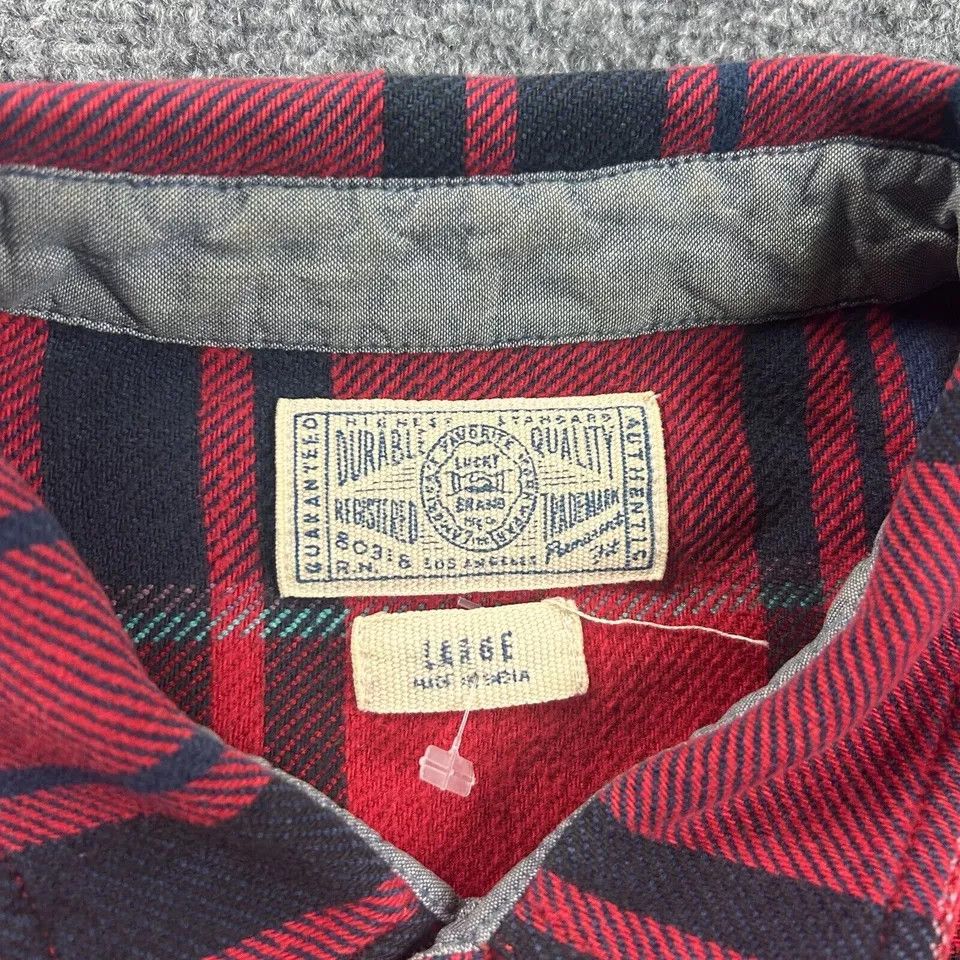 Lucky Brand Lucky Brand Flannel Shirt Mens Large Plaid Red Midweight Size US L / EU 52-54 / 3 - 3 Thumbnail