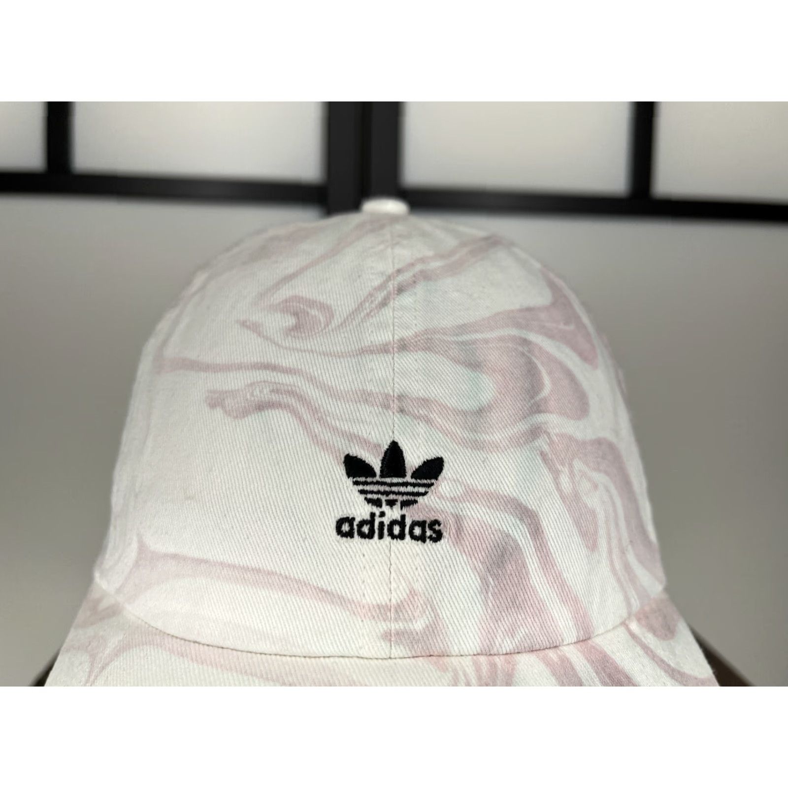 Adidas Adidas Hat Cap Adjustable One Size White Pink Pastel Marble Wash Cotton Baseball Cap Unisex Adults Mens Womens Boys Girls Size ONE SIZE - 2 Thumbnail