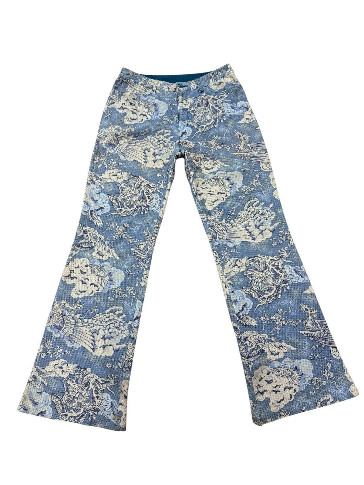 Japanese Brand BATSU CLUB PRINTED FLARE JEANS Size US 30 / EU 46 - 2 Thumbnail