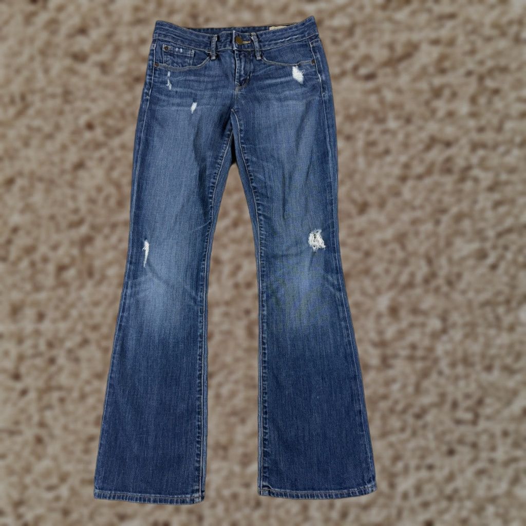 Gap VINTAGE Gap Jeans Womens 2 Blue Denim Bootcut Distressed Low Rise 27x30 Jeans Womens Mens? Size 26" / US 2 / IT 38 - 1 Thumbnail