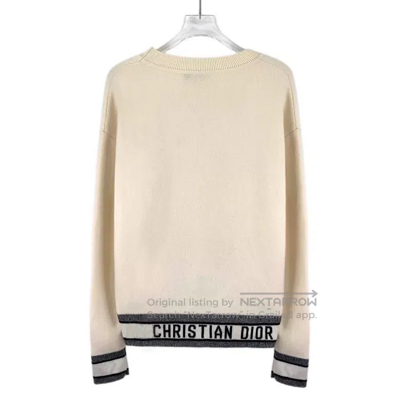 Dior Dior Beige striped cashmere round-neck long-sleeved knitwe Size XXS / US 00 / IT 34 - 2 Thumbnail