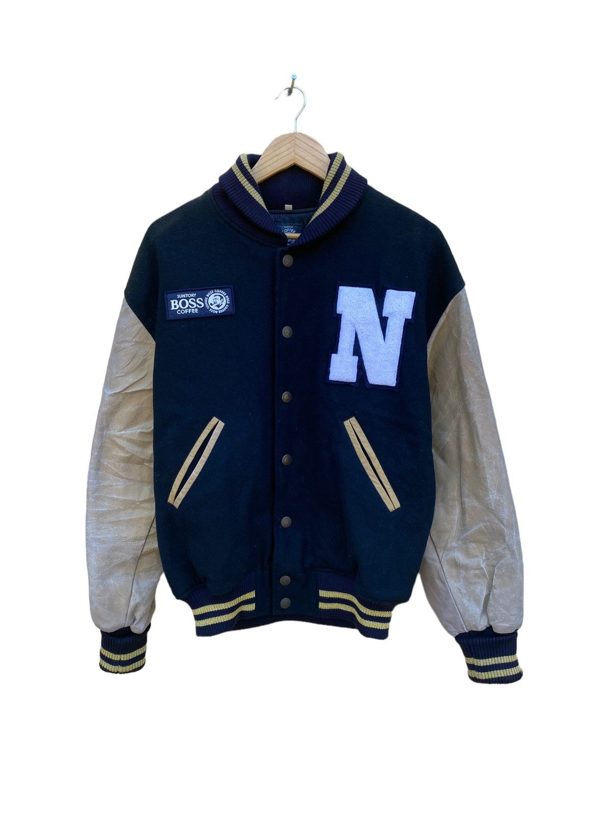 Vintage Vintage Suntory boss coffee varsity wool jacket Size US L / EU 52-54 / 3 - 6 Thumbnail