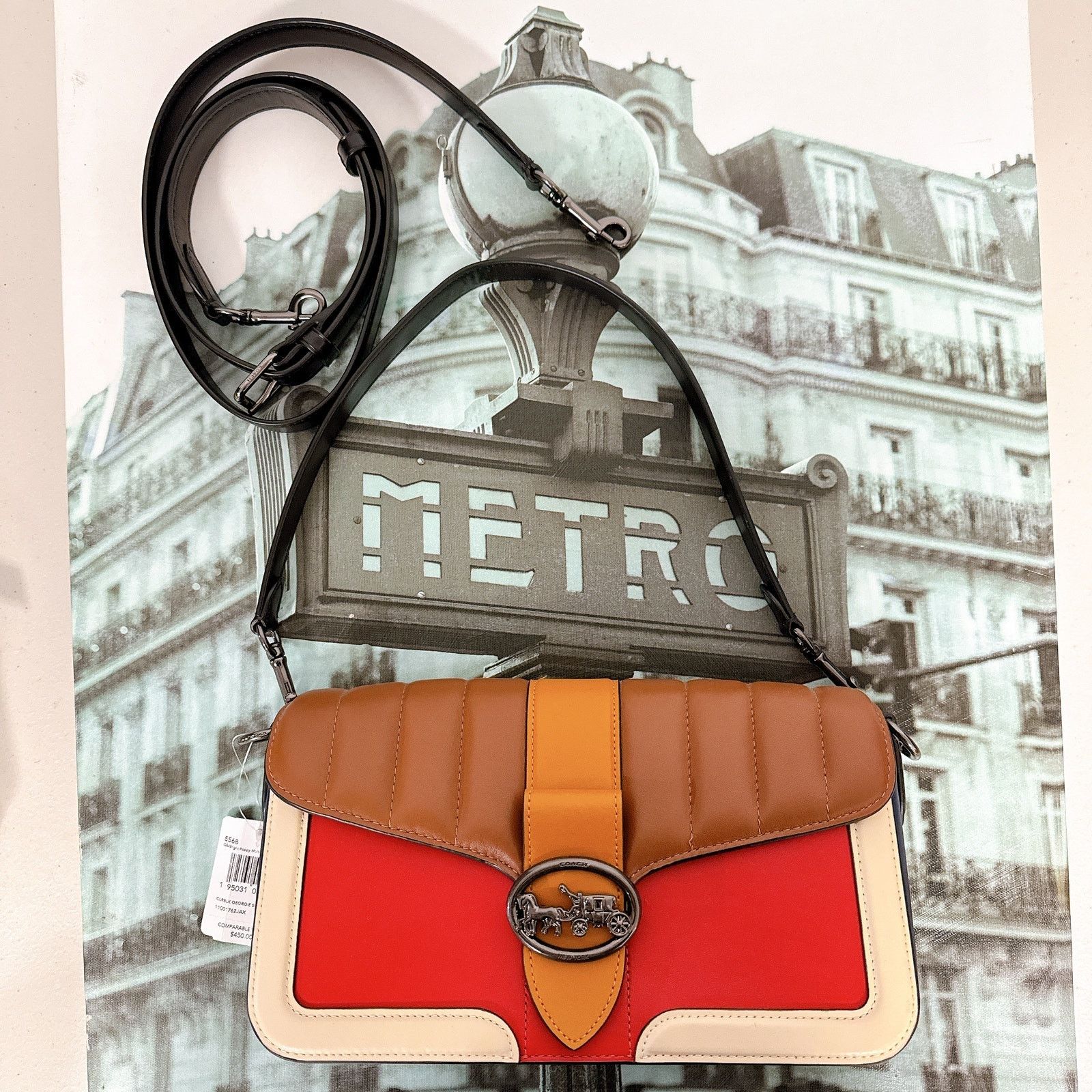 Coach Coach 5568 Georgie Shoulder Bag With Colorblock Linear Size ONE SIZE - 1 Thumbnail