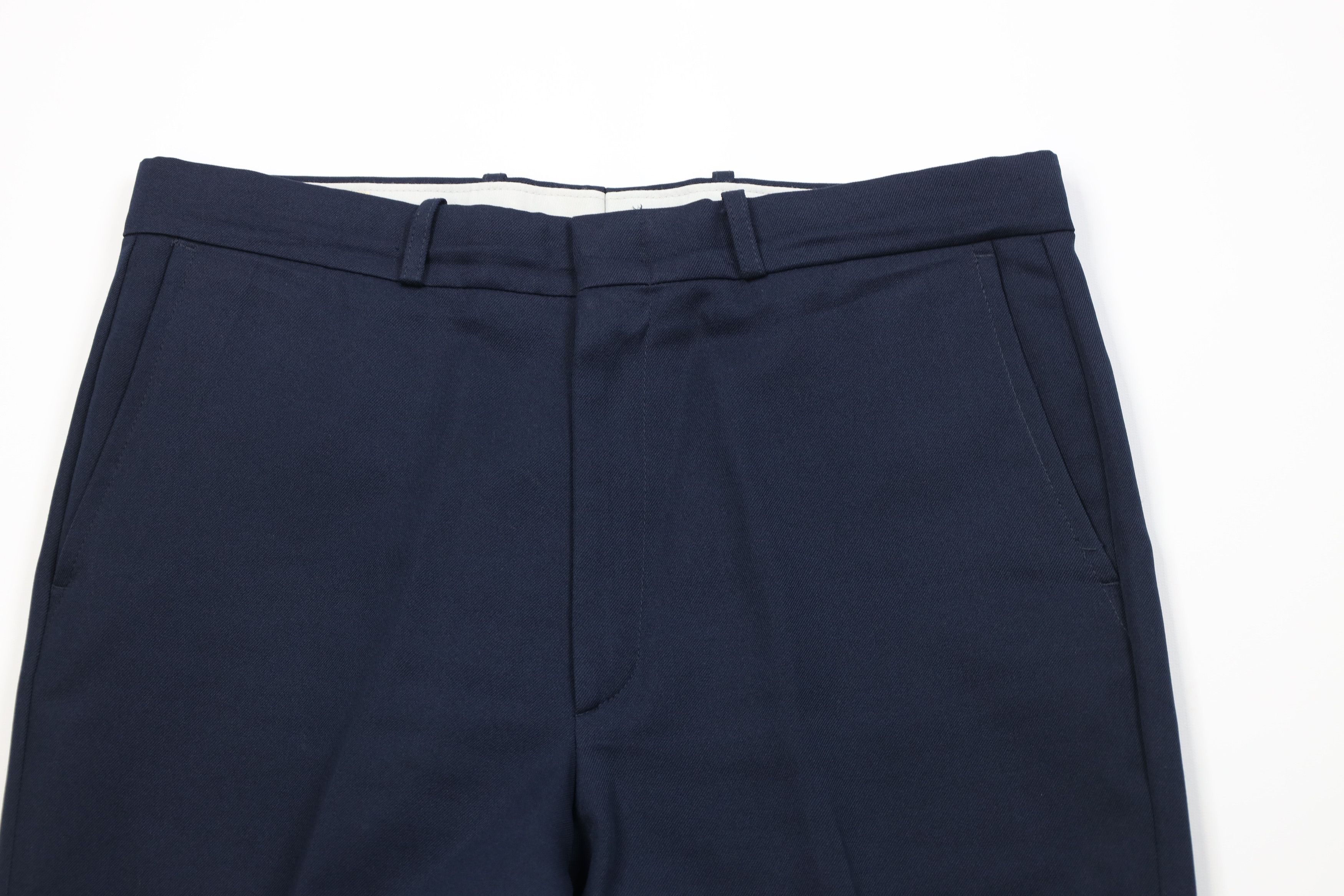 Vintage Vintage 70s Streetwear Flared Wide Leg Chino Pants Navy Blue Size US 34 / EU 50 - 2 Thumbnail
