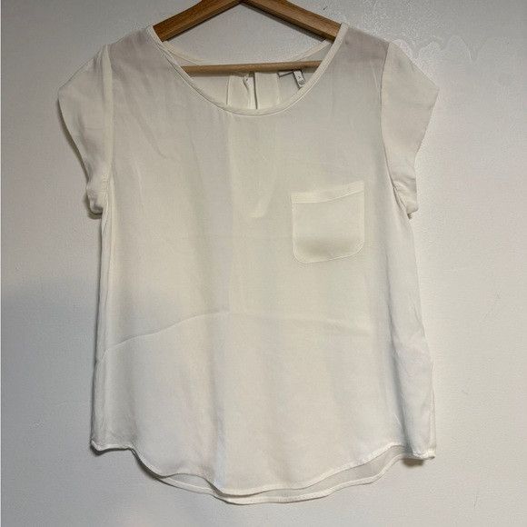 Joie Joie White Silk Short Sleeve Blouse with Pocket - Size Small Size S / US 4 / IT 40 - 2 Thumbnail