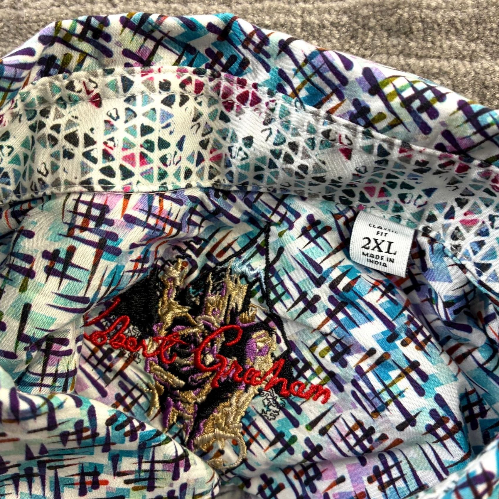Robert Graham Robert Graham Shirt Mens 2XL XXL Blue Casual Button Up Flip Size US XXL / EU 58 / 5 - 6 Thumbnail