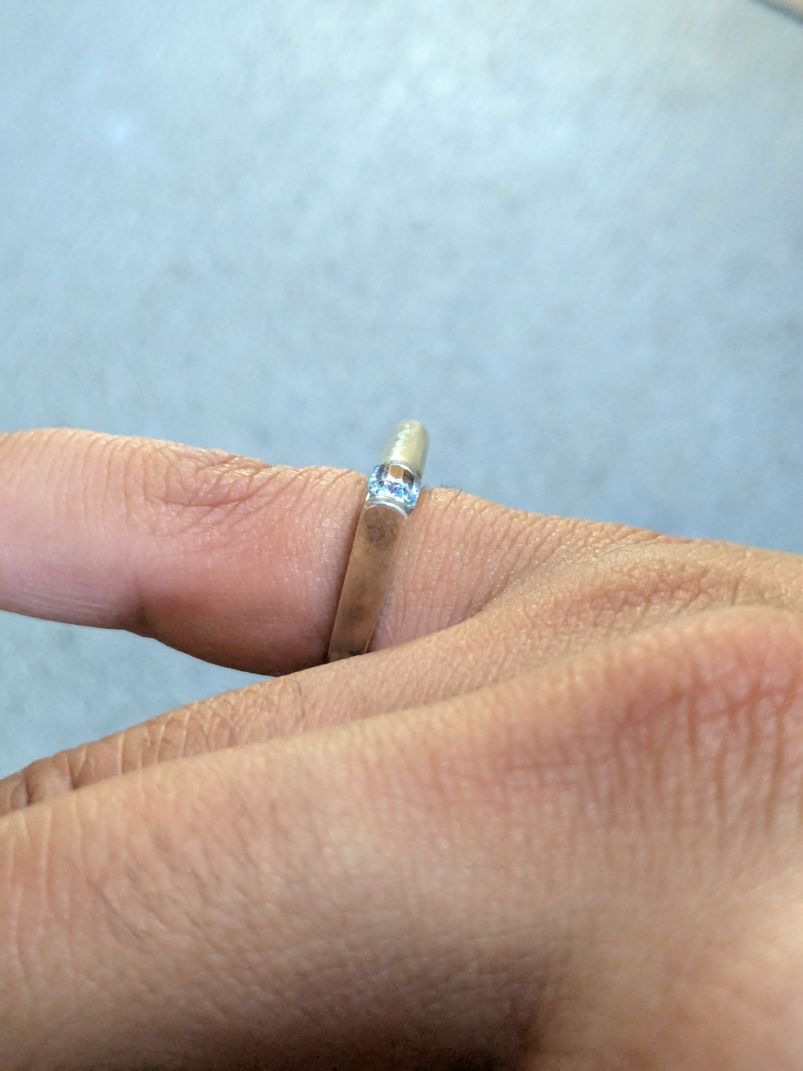 Vintage Vintage Sterling Silver Ring Blue Topaz 6 Band Modern Size ONE SIZE - 10 Thumbnail