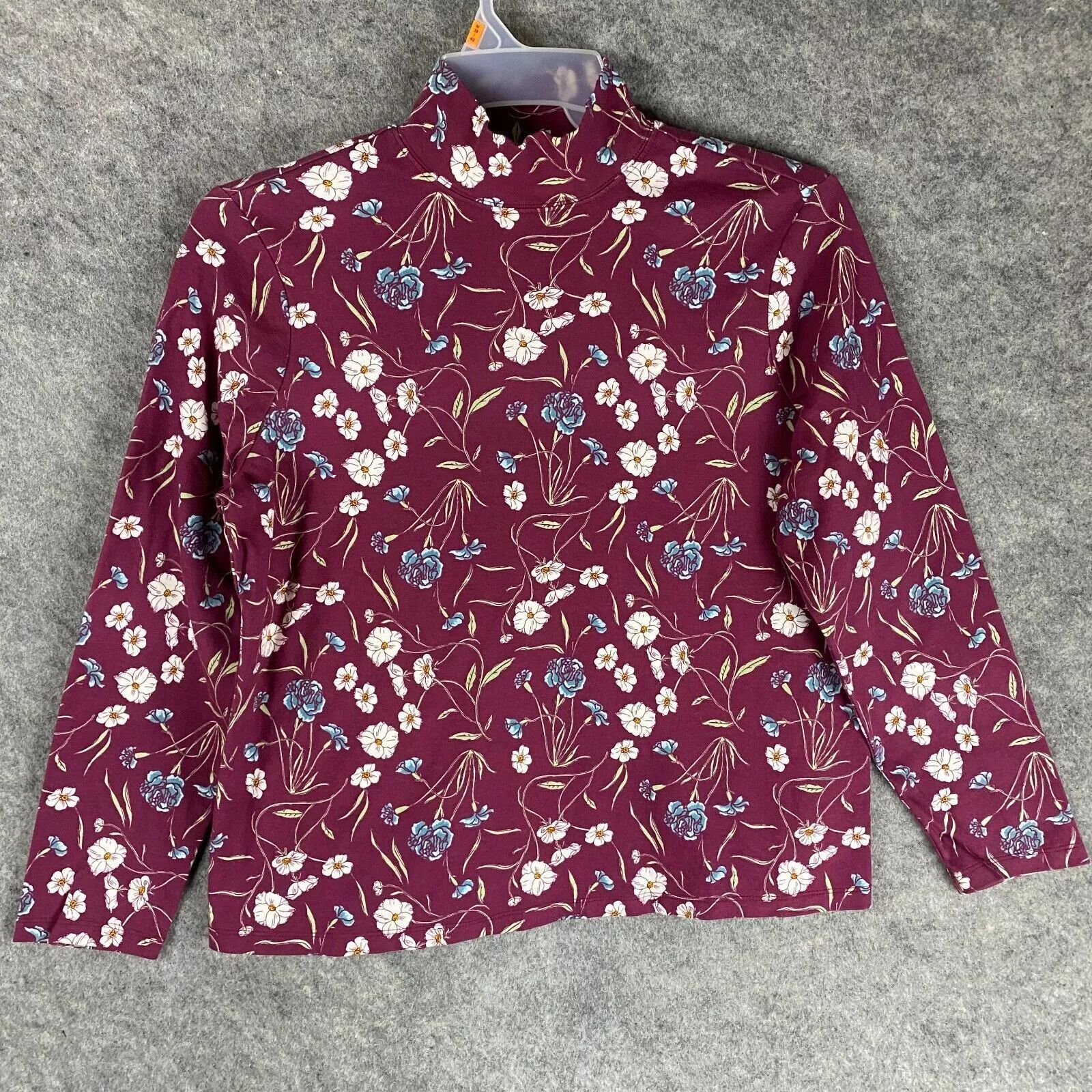 Other Laura Scott Long Sleeve Top XL Petite Women's Floral Cotton Size XL / US 12-14 / IT 48-50 - 1 Thumbnail