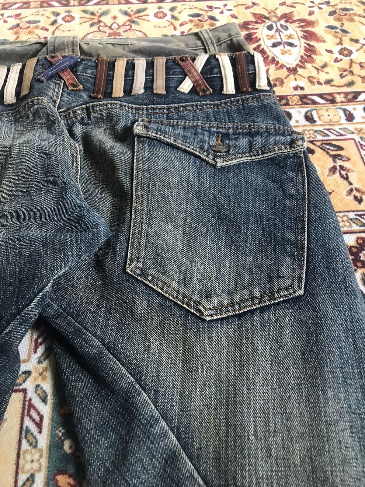 Japanese Brand Vintage Breathmint Double Waist camo twist flared jeans Size US 32 / EU 48 - 16 Thumbnail