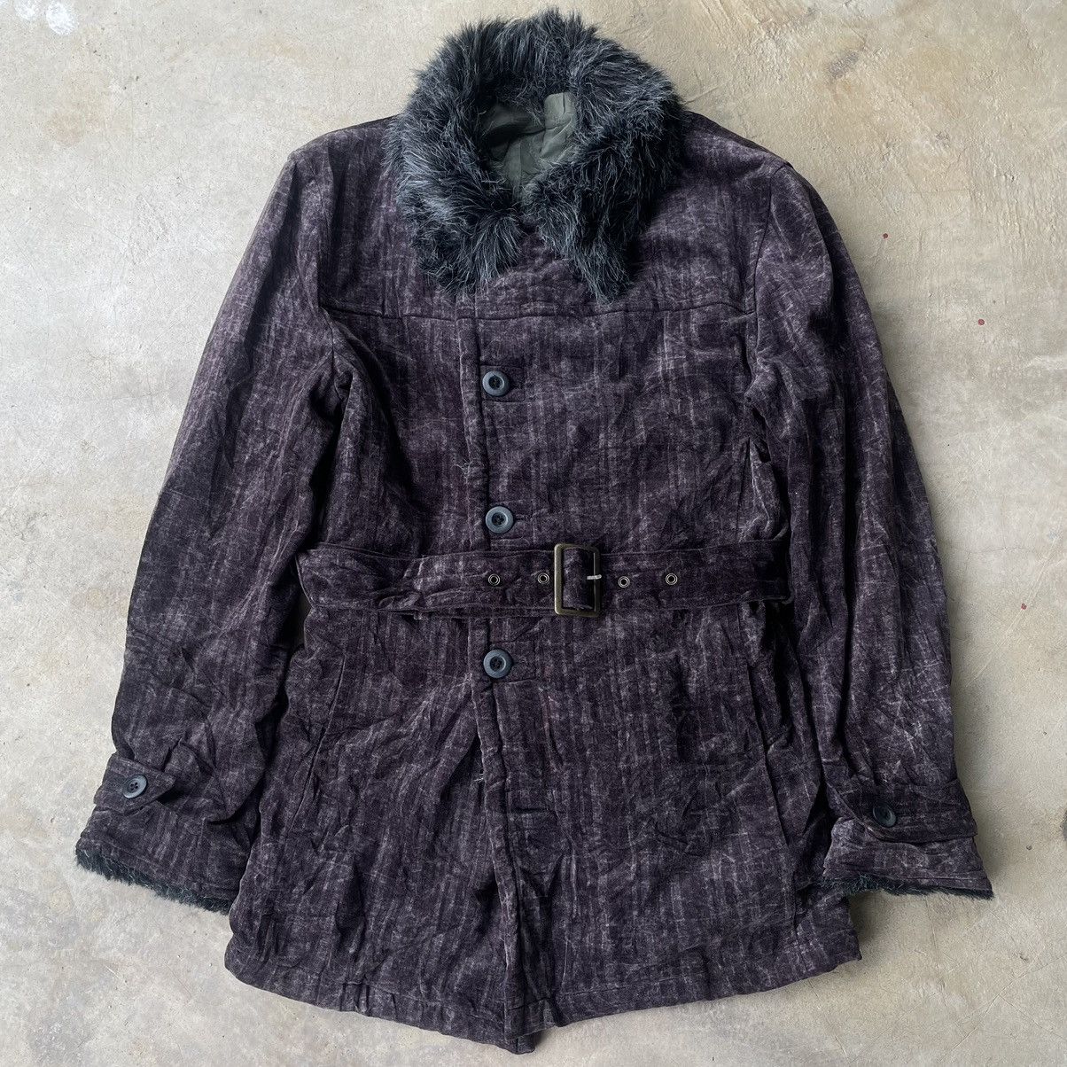 Tornado Mart 🇯🇵Tornado Mart Faux Fur Velvet Belted Gothic Punk Coat Jacket Size US M / EU 48-50 / 2 - 1 Thumbnail