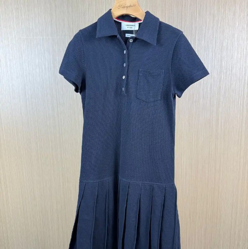 Thom Browne Navy Cotton Women's Dress 0089