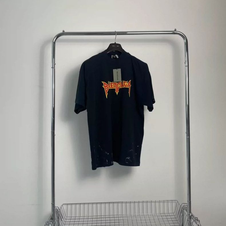 Balenciaga Balenciaga Black Rock Collection Short Sleeves Size US S / EU 44-46 / 1 - 1 Thumbnail