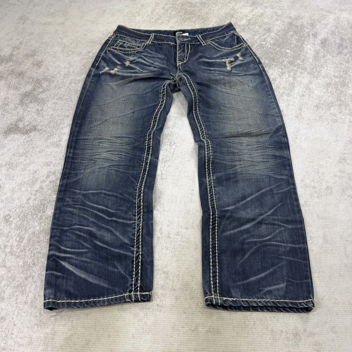 Japanese Brand 00s Iggy Tribe faded light jeans denim blue Size US 30 / EU 46 - 2 Thumbnail
