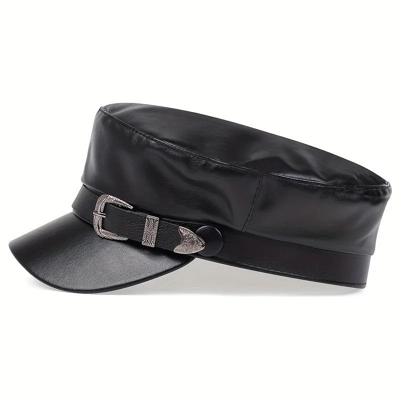 Japanese Brand Large Belt Buckle Leather Hat Size ONE SIZE - 2 Thumbnail
