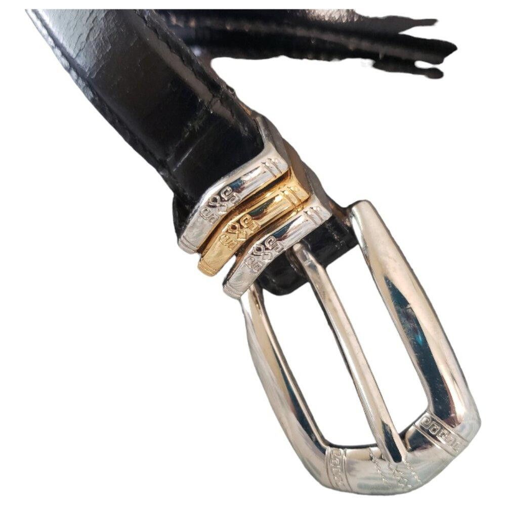 Designer JG Hook Black Leather Belt Size ONE SIZE - 2 Thumbnail