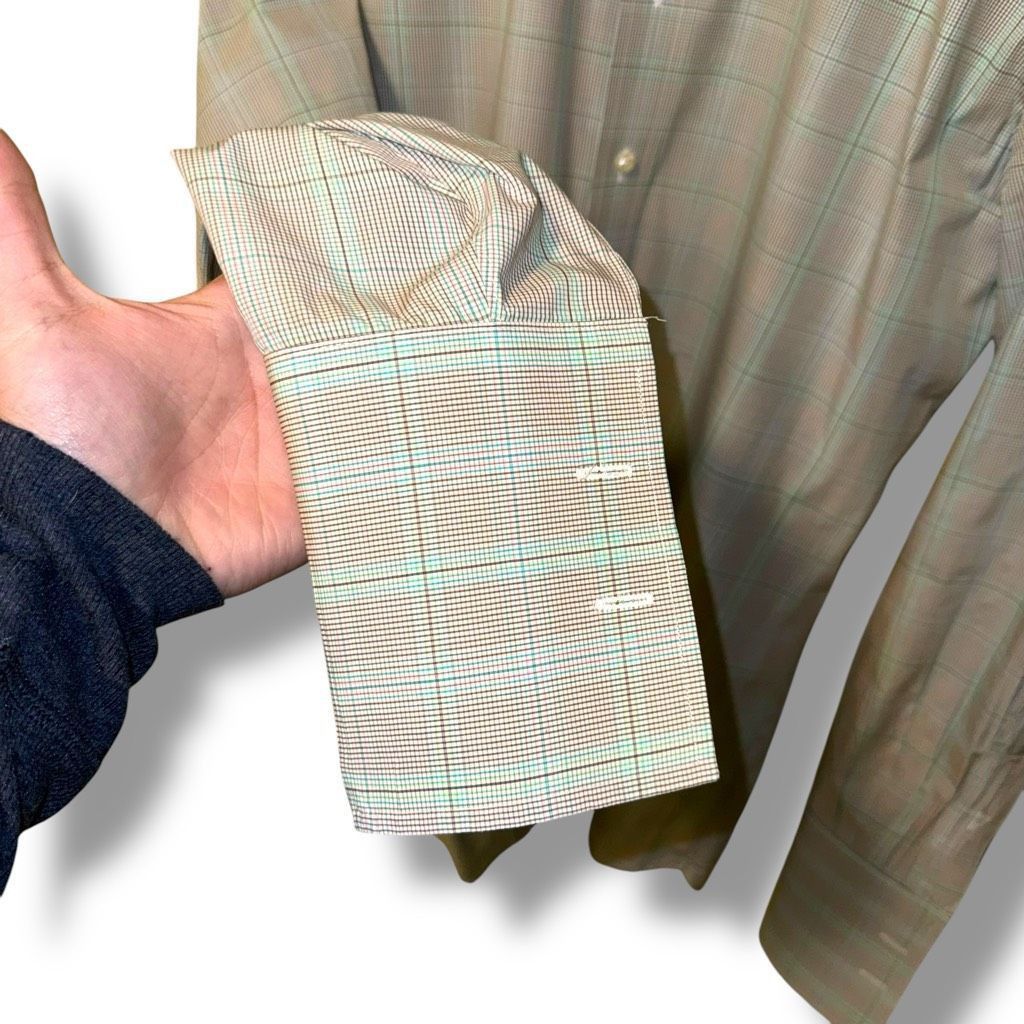 Tom James Tom James Glen Check French Cuff Made in USA Dress Shirt Siz Size US L / EU 52-54 / 3 - 4 Thumbnail