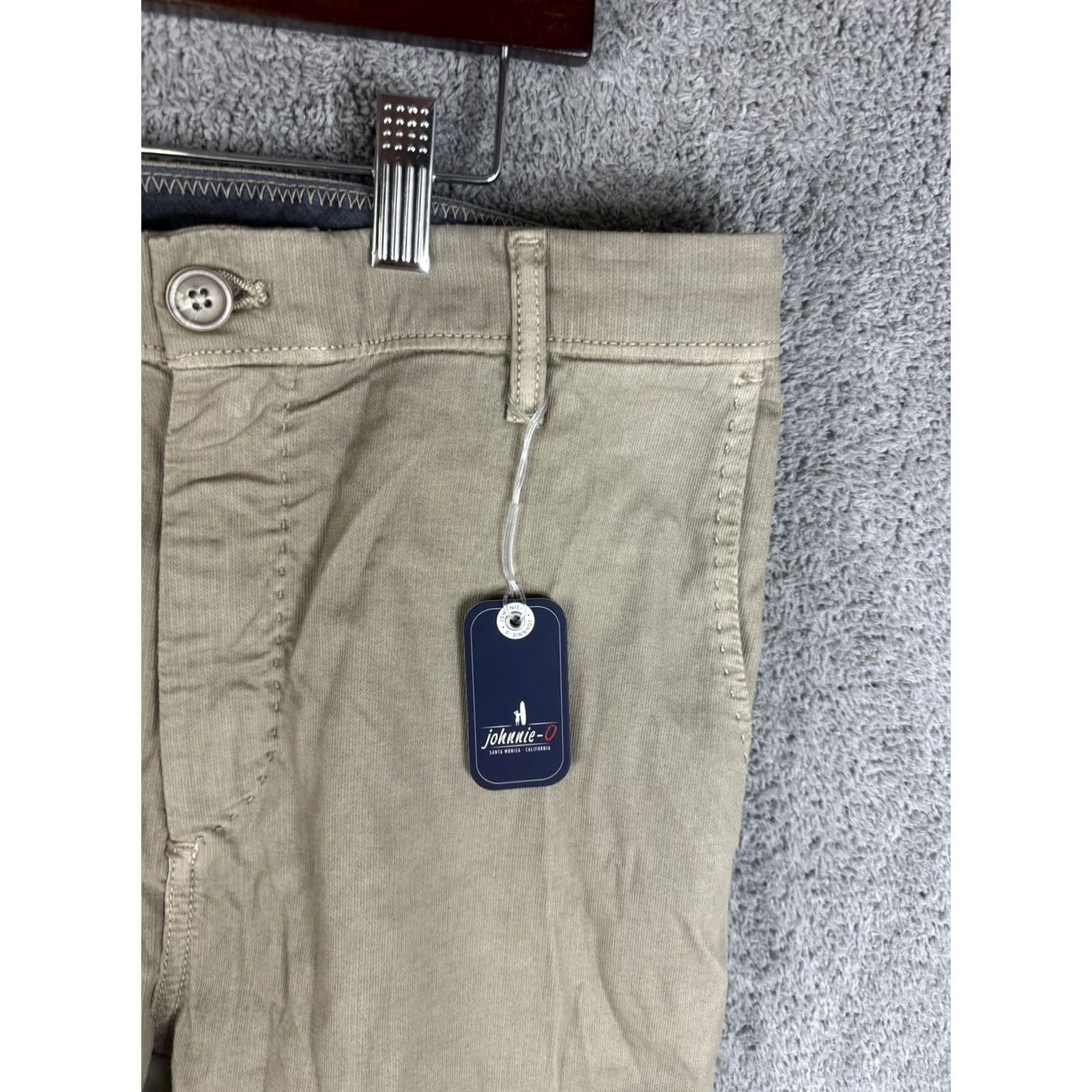 johnnie-O johnnie-O Pants Mens 35x34 Khaki Stretch Chino 5 Pocket Cotton Beige Casual Business N/A Size US 35 - 3 Thumbnail