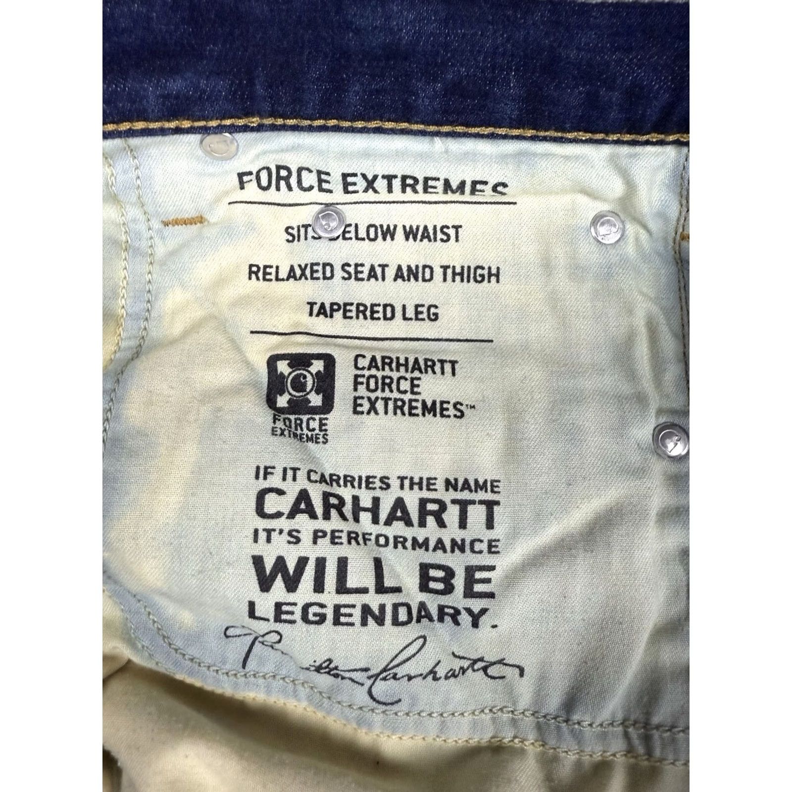 Carhartt Carhartt Jeans 38x34 Relaxed Fit Tapered Leg Workwear Force Extremes 916 Blue Mens Size US 38 / EU 54 - 4 Thumbnail