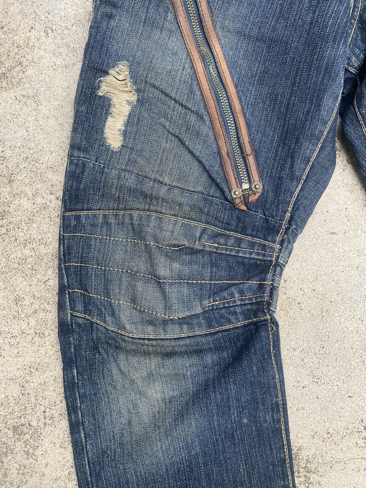 If Six Was Nine × Japanese Brand × PPFM PPFM Double Waist Zipper Clawmark Denim Jeans Size US 31 - 8 Thumbnail