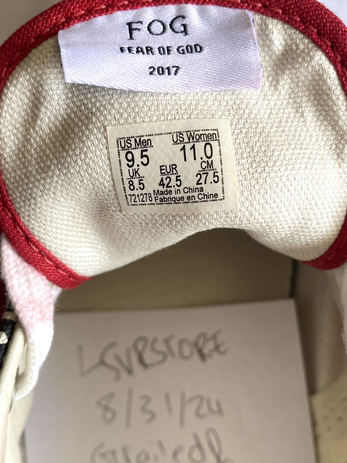 Fear of God × Vans Fear of God x Vans Era 95 DX Red Corduroy 9.5 - Gently Used Size US 9.5 / EU 42-43 - 9 Thumbnail