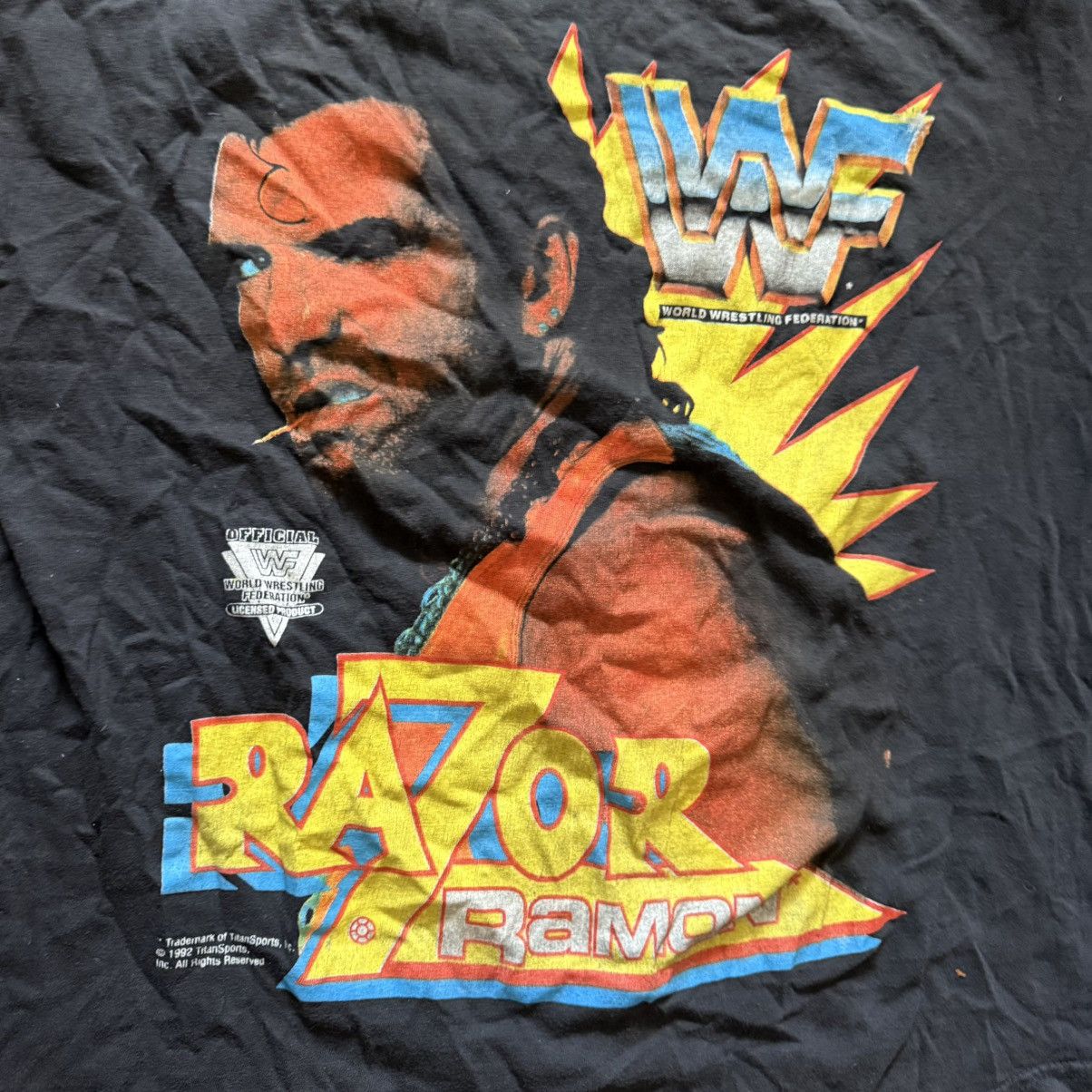 Band Tees × Vintage × WWE Vintage t-shirt Razor Tamon 1992 WWE SUPER RARE Size US M / EU 48-50 / 2 - 2 Thumbnail