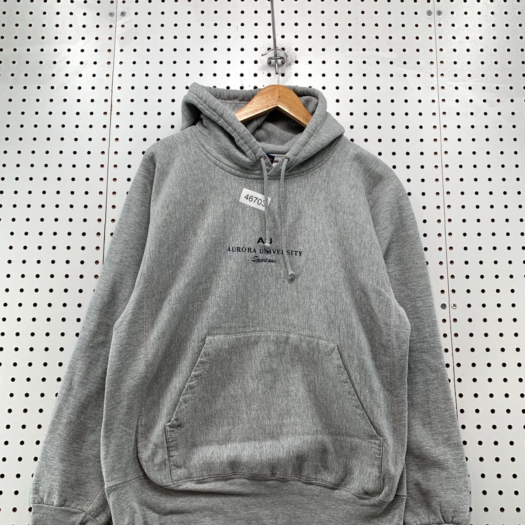 Vintage VINTAGE Aurora University Spartans Hoodie Sweatshirt Mens Medium Hooded Gray Pro Weave Size US M / EU 48-50 / 2 - 4 Thumbnail